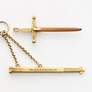 Miniature commemorative sword (wood & gold)