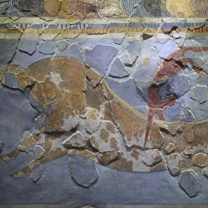 Minoan art. The "Bull-Leaping"Freso. Bull leaping scene depicting how this