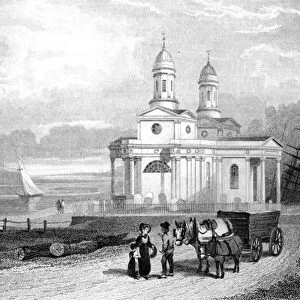 Mistley Thorn Church, Near Manningtree, Essex, engraved by Henry Adlard, 1832 (engraving)