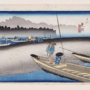 Mitsuke: Tenry? River View (Mitsuke, Tenry?gawa zu) (colour woodblock print)