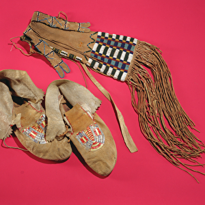 Moccasins and gaiters, Plains Indians, c. 1820 (leather & beads)