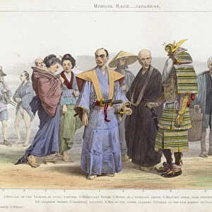 Mongol Race, Japanese (coloured engraving)