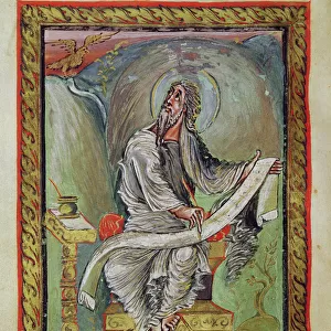Ms 1 fol. 135v St. John the Evangelist, from the Ebbo Gospels, c. 816-835 (vellum)
