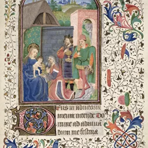 Ms Euing 4 f. 49r The Wise Men, from the Glasgow Hours (vellum)