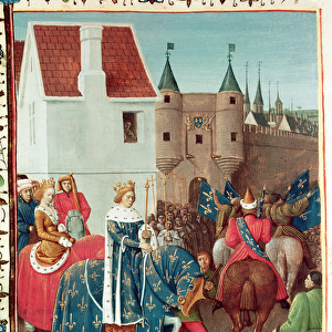Ms Fr 6465 f. 378v Entry into Paris of King Jean II (1319-64