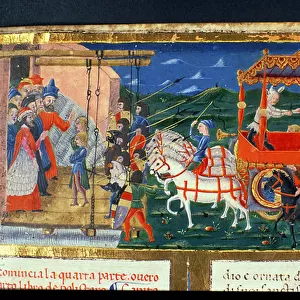 Ms Hunter 41 f. 149r King in a chariot (vellum)