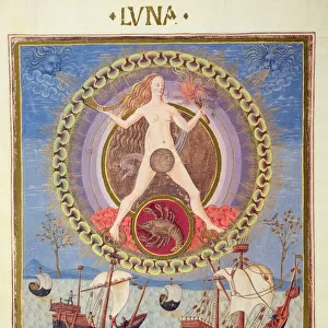 Ms. De Sphaera fol. 12v The Moon, 1470 (vellum)