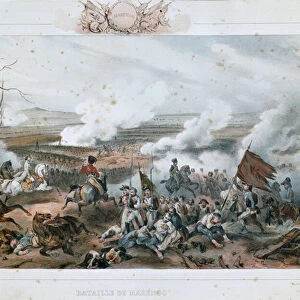Napoleon Bonaparte during the Battle of Marengo on 14 / 06 / 1800. 19th century (Engraving)