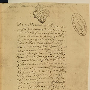 Napoleons Birth Certificate, 1769 (pen & ink on paper)