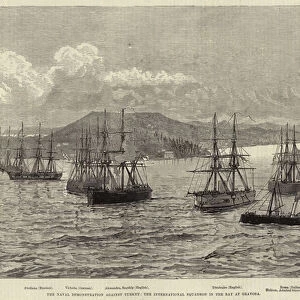 The Naval Demonstration against Turkey, the International Squadron in the Bay at Gravosa (engraving)