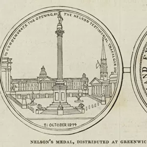 Nelsons Medal, distributed at Greenwich Hospital, on Wednesday (engraving)
