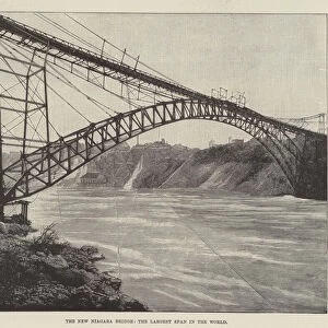 The New Niagara Bridge, the Largest Span in the World (engraving)