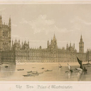 The new Palace of Westminster, London (coloured engraving)