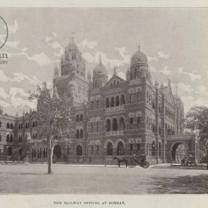 New Railway Offices at Bombay (b / w photo)