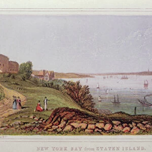 New York Bay from Staten Island, engraved by M. Kronheim and Co. London (colour litho)