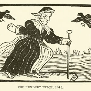 The Newbury witch, 1643 (engraving)