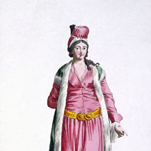 A Noblewoman of Smyrna in Turkey, 1780 (coloured engraving)