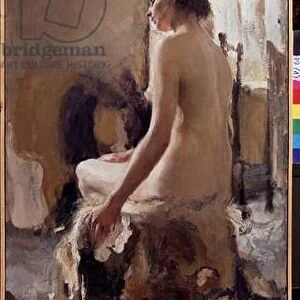 Nu (A Nude). Peinture de Semyon Gavrilovich Nikiforov (1877-1912), huile sur toile, 1903. Art russe 20e siecle. State Regional I. Pozhalostin Art Museum, Ryazan (Russie)