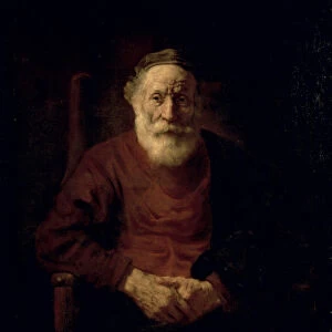 An Old Man in Red (oil on canvas)