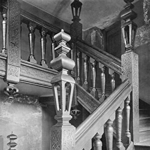 Old Oak Staircase (b / w photo)