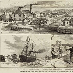 Opening of new Lock and Water Channel at Sunderland Docks by the Earl of Durham (engraving)