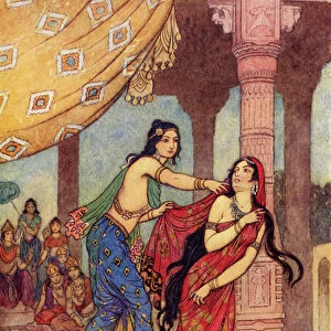 The Ordeal of Queen Draupadi, illustration from Indian Myth and Legend