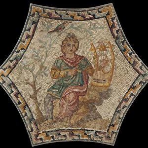 Orpheus - Antique Art - 3rd cen. AD - Mosaic - 97x97 - Szepmuveszeti Muzeum, Budapest