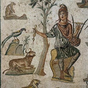 Orpheus surrounded by animals (detail)