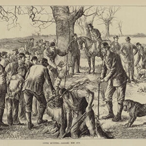 Otter Hunting, digging him out (engraving)