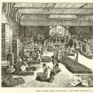 The Packing-Hall at Messrs Moet and Chandon s, Epernay (engraving)