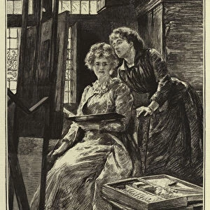 Painters in their Studios, III, Two Fair Artists, Mrs Alma-Tadema and Miss Anna Alma-Tadema (litho)