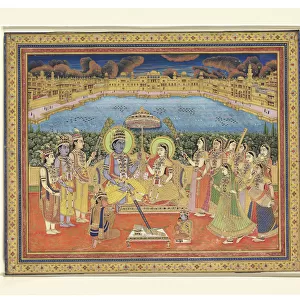 A painting of Rama and Sita, India, Jaipur, c. 1800 (opaque pigments, gold