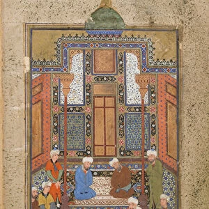 Palace scene in a Tuhfat al-Ahrar (Gift of the free) Bukhara, Uzbekistan, Uzbek period, c