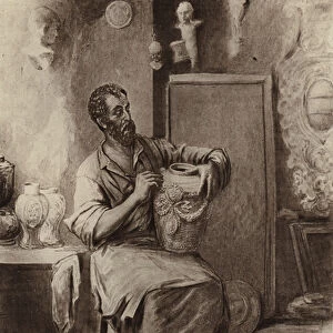 Palissy in his Studio (photogravure)