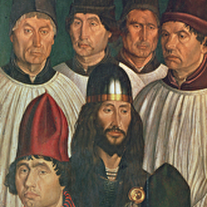 Panel of the Knights, from the Polyptych of St. Vincent, c. 1465 (oil on panel)