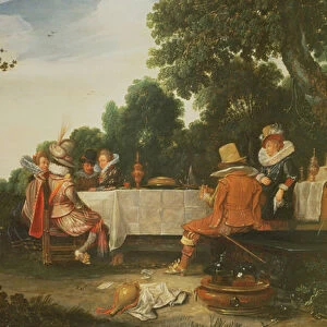 Party in the Garden, 1619 (oil on canvas)