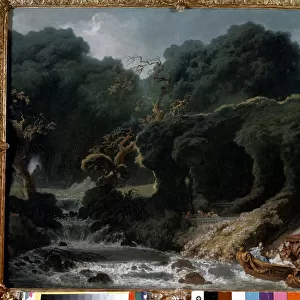 The party in Rambouillet called the island of love. Painting by Jean Honore Fragonard