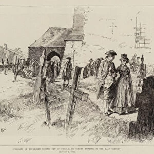 Peasants of Bourgogne coming out of Church on Sunday Morning in the Last Century (engraving)