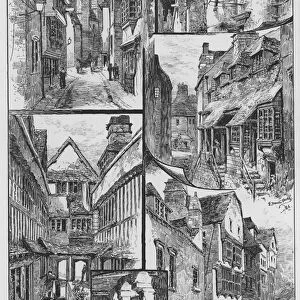 Pen Sketches about the Barbican, Old Plymouth (litho)