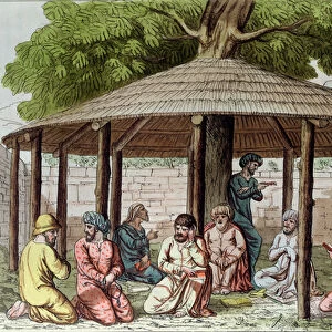 Persian Sufis, early 19th century (colour engraving)
