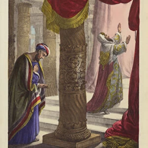 The Pharisee and Publican (coloured engraving)