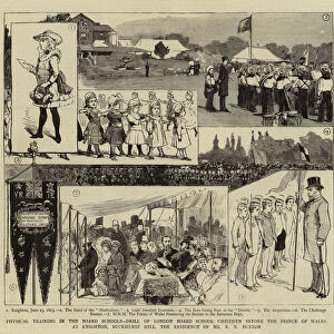 Physical Training in the Board Schools, Drill of London Board School Children before the Prince of Wales at Knighton, Buckhurst Hill, the Residence of Mr E N Buxton (engraving)