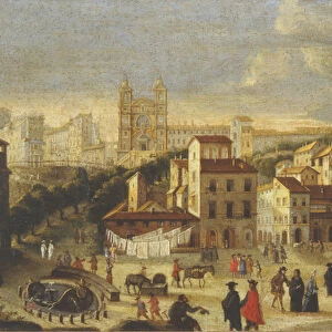 Piazza di Spagna e Trinita dei Monti (oil on canvas)