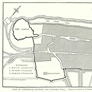 Plan of Edinburgh, showing the Flodden Wall (engraving)