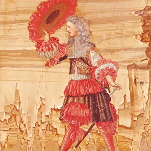 Pocquelin in the Role of Mascarille (oil on stone)