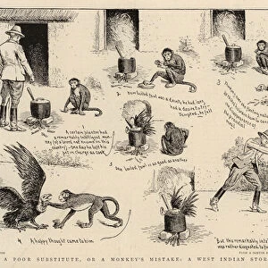 A Poor Substitute, or a Monkeys Mistake, a West Indian Story (litho)