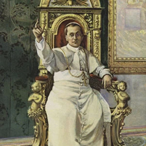 Pope Benedict XV (colour litho)