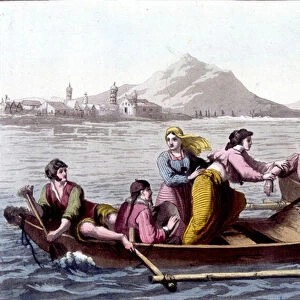 Port of Cavite City, Philippines. In "Le costume ancien et moderne", 1819-1820 by Dr. Jules Ferrario, ed. Milan