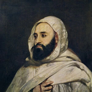 Portrait of Abd el-Kader (1808-83) (oil on canvas)