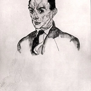 A Portrait of Arnold Schonberg (1874-1951) 1917 (pencil on paper) (b / w photo)